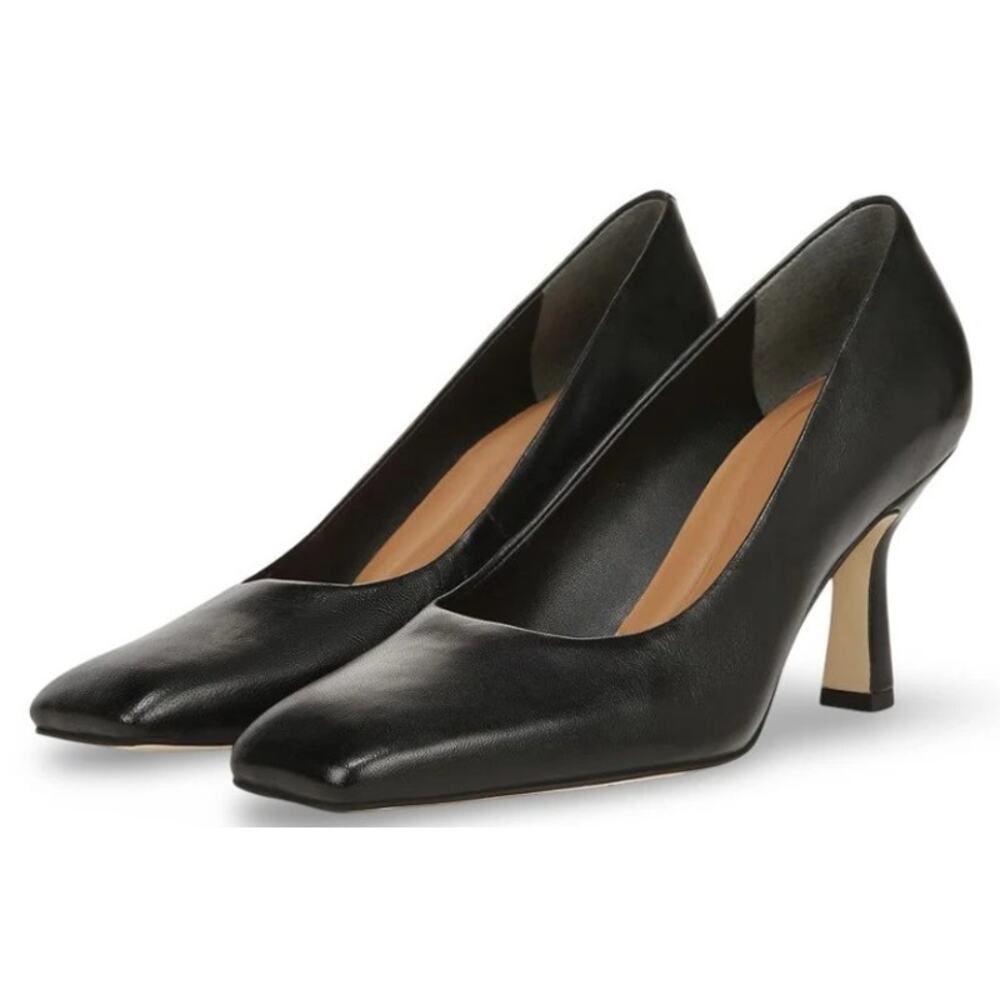 Franco Sarto Womens Flexa Aela Pumps Size 8.5 M EU 39 Black Leather NIB
